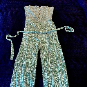 medium green with white flowered jumper